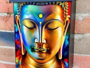 Beautiful Buddha Face #1 Colonial Mailbox Cover