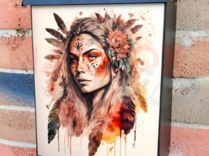 Beautiful Native Girl #1 Colonial Mailbox Cover