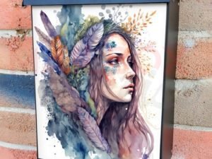 Beautiful Native Girl #3 Colonial Mailbox Cover