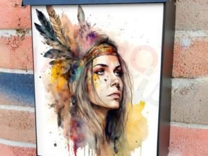 Beautiful Native Girl #7 Colonial Mailbox Cover