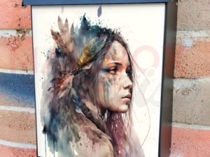 Beautiful Native Girl #8 Colonial Mailbox Cover