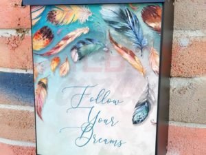 Beautiful Feathers with a Quota Colonial Mailbox Cover