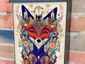 Bohemian Folk Fox #1 Colonial Mailbox Cover