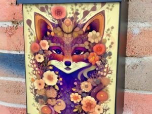 Bohemian Folk Fox #2 Colonial Mailbox Cover