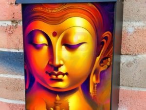 Beautiful Buddha Face #2 Colonial Mailbox Cover