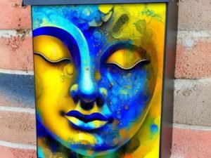 Beautiful Buddha Face #3 Colonial Mailbox Cover