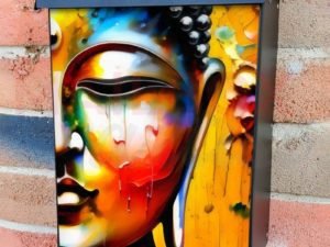 Beautiful Buddha Face #6 Colonial Mailbox Cover