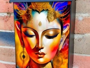 Indian Goddess Portrait Colonial Mailbox Cover