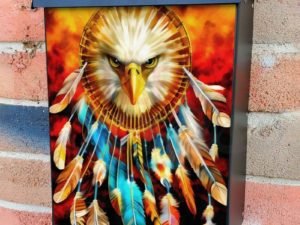 Eagle with Dreamcatcher #7 Colonial Mailbox Cover