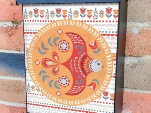 Folk Bird and Flowers Colonial Mailbox Cover