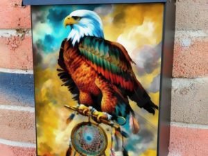 Eagle with Dreamcatcher #12 Colonial Mailbox Cover