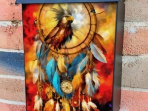 Eagle with Dreamcatcher #14 Colonial Mailbox Cover