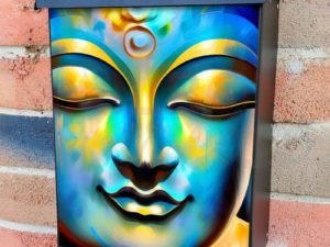 Beautiful Buddha Face #8 Colonial Mailbox Cover