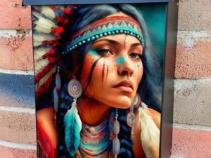 Gorgeous Native Girl #3 Colonial Mailbox Cover