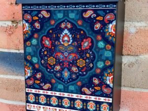 Indian Paisley Folklore Design #4 Colonial Mailbox Cover