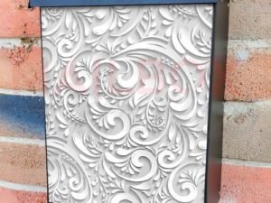 Folklore Light Grey Batik Design Colonial Mailbox Cover
