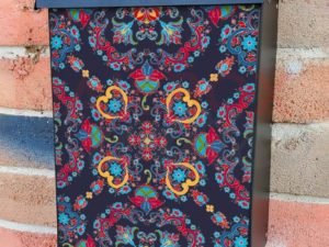 Floral Folk Design with Hearts Colonial Mailbox Cover