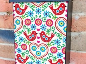 Polish Birds and Flowers Design Colonial Mailbox Cover