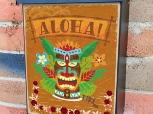 Aloha Hawaiian Tiki Design Colonial Mailbox Cover