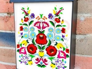 Hungarian Kalocsa Folk Design Colonial Mailbox Cover