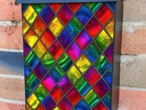 Beautiful Stained Glass Design #1 Colonial Mailbox Cover