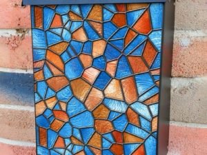 Beautiful Stained Glass Design #2 Colonial Mailbox Cover
