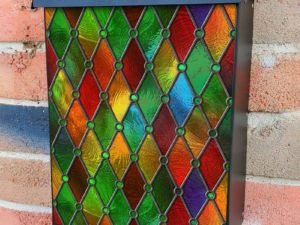 Beautiful Stained Glass Design #3 Colonial Mailbox Cover
