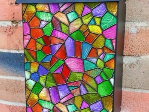 Beautiful Stained Glass Design #5 Colonial Mailbox Cover
