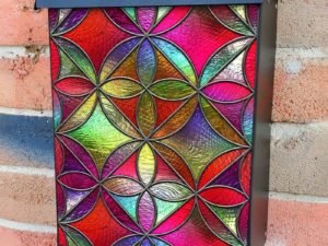 Beautiful Stained Glass Design #6 Colonial Mailbox Cover