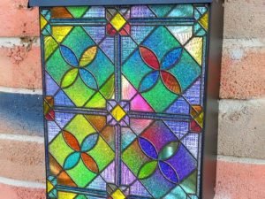 Beautiful Stained Glass Design #7 Colonial Mailbox Cover