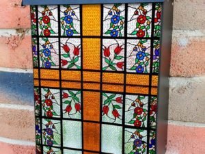 Beautiful Stained Glass Design #8 Colonial Mailbox Cover