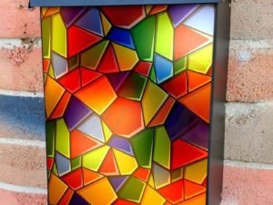 Beautiful Stained Glass Design #9 Colonial Mailbox Cover