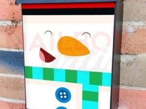 Cute Laughing Snowman Colonial Mailbox Cover