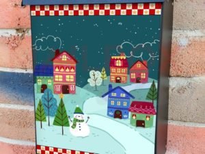 Cute Winter Town Colonial Mailbox Cover