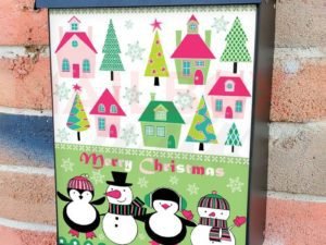 Christmas Snowmen and Penguins Colonial Mailbox Cover