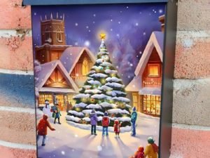 Christmas in the Little Town Colonial Mailbox Cover