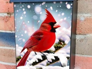 Cardinal on the Snowy Tree Colonial Mailbox Cover