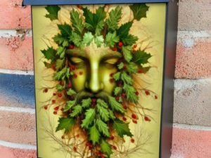 Pagan Christmas Design Colonial Mailbox Cover