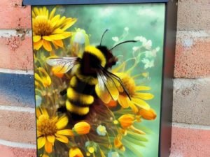 Bumblebee on the Flowers Colonial Mailbox Cover