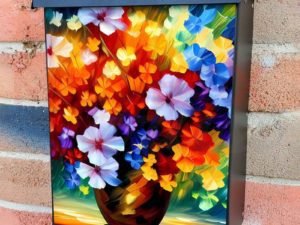 Beautiful Rainbow Daisies Colonial Mailbox Cover