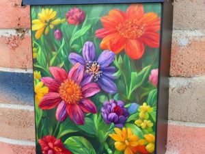 Colorful Summer Garden Flowers Colonial Mailbox Cover