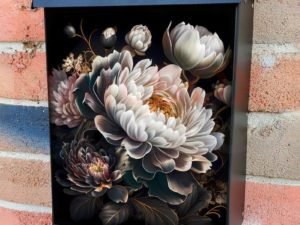 Delicate White Peonies #2 Colonial Mailbox Cover