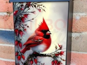 Beautiful Winter Cardinal Colonial Mailbox Cover