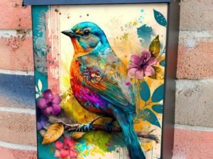 Vintage Fantasy Bird Colonial Mailbox Cover