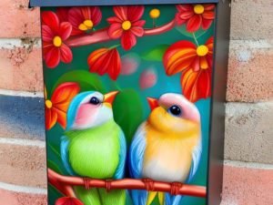 Adorable Spring Birds Colonial Mailbox Cover