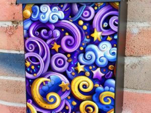 Moons, Stars and Clouds Colonial Mailbox Cover