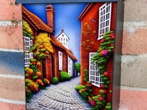 Old Mediterranean Town #1 Colonial Mailbox Cover