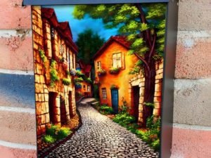 Old Mediterranean Town #2 Colonial Mailbox Cover