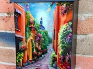 Old Mediterranean Town #6 Colonial Mailbox Cover