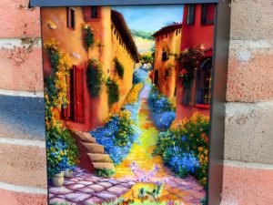 Old Mediterranean Town #7 Colonial Mailbox Cover